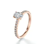 Pierścionek owalny diament różowe złoto SBPZ_042